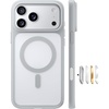 TORRAS Stronger Magnetic & Shockproof for iPhone 17 Pro Max Case, Fit for MagSafe, Mil-Grade Drop Protection, Camera Control, DIY Button, Slim for iPhone 17 Pro Max Phone Case Translucent Deep Blue(Silver)