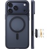 TORRAS Stronger Magnetic & Shockproof for iPhone 17 Pro Max Case, Fit for MagSafe, Mil-Grade Drop Protection, Camera Control, DIY Button, Slim for iPhone 17 Pro Max Phone Case Translucent Deep Blue(Black)