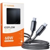 TORRAS USC C to USB C Cable (60W 6ft), Military Grade Tested USB C Charger Cable Fast Charge for iPhone 15 Pro Max Plus, Samsung S24/23, MacBook Air Pro 2020, iPad Pro/Air/Mini (Pearl White)(Black)