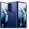 TORRAS Upgraded Magnetic Shockproof for Samsung Galaxy Z Fold 7 Case with Screen Protector, Fit for MagSafe, 4X Military Grade Hinge Protection, Translucent Slim Case for Samsung Z Fold 7, Black(Blue)