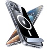 TORRAS Upgraded Magnetic & Stand for iPhone 14 Pro Case [Military Grade Drop Tested] [Compatible with MagSafe] Slim Thin Light Frosted Case for iPhone 14 Pro Phone Case Professional (6.1″), Black(Clear)