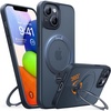 TORRAS Upgraded Ostand 360° Spin Magnetic for iPhone 13 Case/iPhone 14 case, [Military Grade Shockproof][Compatible with MagSafe][Build in Kickstand] Translucent Slim Back Soft Edge, Black