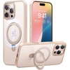 TORRAS for iPhone 16 Pro Max Case Clear with Stand, [Fit for MagSafe][Shockproof Military Grade Protection] Slim Magnetic Phone Case for iPhone 16 Pro Max 6.9″ 2024, Clear(Desert Titanium)
