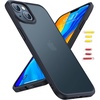 TORRAS for iPhone 17 Pro Case, Beyond Military-Grade Protection, Camera Control Button, DIY Buttons, Translucent Matte Slim Thin Shockproof Hard Back Anti-Scratch case for iPhone 17 Pro, Deep Blue(Black)