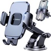 TORRAS【96+LBS Strongest Suction Ultra-Durable Cell Car Phone Holder Mount | Patent & Safety Certs, Fits Large Phones & Thick Cases, Extra Sticky Grip, Airbag Clamp, Temp-Resistant, All Road Conditions(Gray)