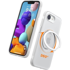 TORRAS 360 Rotating Magnetic Stand for iPhone 16e Case 2025 with Kickstand [Fit for Magsafe] [Military-Grade Protection] Durable, Enhanced Grip, Slim, Ostand Fitness Series, White 6.1″
