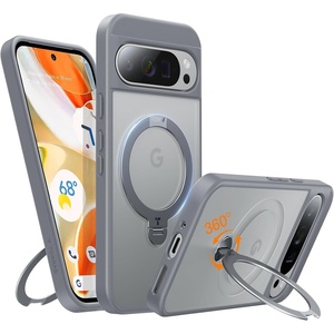 TORRAS 360 Spin Magnetic Stand for Google Pixel 10 Pro XL case, Compatible with Magsafe, 4X Military Drop Protection, Slim for Google Pixel 10 Pro XL Phone Case with Kickstand, Black(Gray)