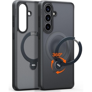 TORRAS 360 Spin Magnetic Stand for Samsung Galaxy S25 Ultra Case, Fit for Magsafe, Military Grade Slim Protective S25 Ultra Case with Kickstand & Ring Holder, Ostand Spin, Translucent Frosted Black(Black)