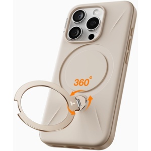 TORRAS 360 Spin Stand for iPhone 15 Pro Case, Fit for Magsafe, Mil-STD Protective Hard PC Scratch-Resistant Case for iPhone 15 Pro Phone Case Desert, Ostand Spin, Dune Beige, 6.1 inch