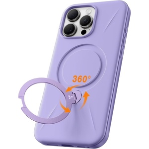TORRAS 360° Spin Stand for iPhone 16 Pro Case, Fit for Magsafe, Hard PC Mil-STD Protective Scratch-Resistant Case for iPhone 16 Pro Phone Case, Ostand Spin, Violet Purple, 6.3 inch