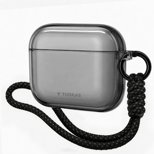 TORRAS A3 Neo for AirPods Pro 3 Case, 3rd Generation (2025), Rugged Drop Protection, Anti-Yellowing TPU, Slim Translucent Cover, Wireless Charging Compatible, Keychain Lanyard, Glacier Sprint(Black)