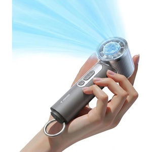 TORRAS COOLiFY iva Handheld Fan with Ice Cooler, [Chill by 50°F], 0-100 Adjustable Speed, Super Mini Powerful Portable Fan 4900mAh Rechargeable, Hand Fans for Travel Essentials,Mothers Day Gifts,Ivory(Charcoal Grey)