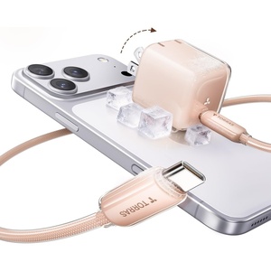 TORRAS IceNano 30W USB C Wall Charger, Ultra Mini Foldable Fast Charger Block with Cooling Tech, Compact Travel Wall Charger for iPhone 17/16/15, Samsung, iPad, Light Blue (5.6ft Cable Included)(Desert Gold)