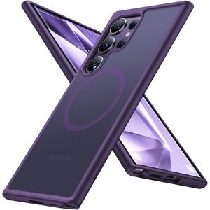 TORRAS Magnetic Shockproof Case for Samsung Galaxy S25 Plus, [12FT Military Grade Protection] [Fit for MagSafe], Translucent Slim Case for Samsung S25+Plus Case Anti-Fingerprint Anti-Scratch, Black(Purple)