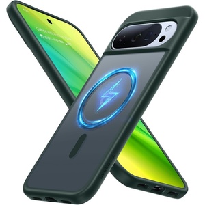 TORRAS Magnetic Shockproof for Google Pixel 10 Pro XL Case, Strong Magnet fit for MagSafe, 12FT Mil-Grade Protection, Slim Translucent Matte Case for Pixel 10 Pro XL with Multi-Color Buttons, Green(10PXL-Green)