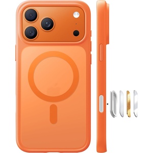 TORRAS Magnetic Shockproof for iPhone 16 Pro Max Case, [4X Military-Grade Protection] [Compatible with MagSafe] Translucent Case for iPhone 16 Pro Max Anti-Scratch Guardian 6.9″(Cosmic Orange)