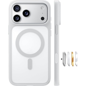 TORRAS Magnetic Shockproof for iPhone 16 Pro Max Case, [4X Military-Grade Protection] [Compatible with MagSafe] Translucent Case for iPhone 16 Pro Max Anti-Scratch Guardian 6.9″(Silver White)