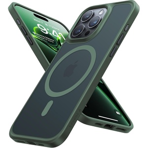 TORRAS Magnetic Shockproof for iPhone 17 Pro Case, Camera Control, Compatible with MagSafe, Military-Grade Protection, Stronger Slim Translucent Phone Case for iPhone 17 Pro, Black(Green)