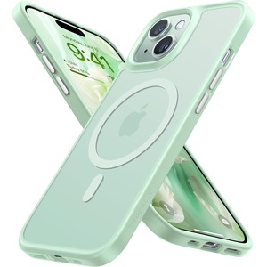 TORRAS Magnetic Shockproof for iPhone 17 case with Camera Control, [12FT Military Grade Drop Protection][Fit for MagSafe], Slim Translucent Anti-Fingerprint & Soft Touch Case for iPhone 17, Black(Green)