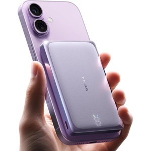 TORRAS MiniMag Pro Portable Charger Power Bank, 10000mAh 15W Magnetic Battery Pack for iPhone 17/16/15/14/13/12, Slim Magnetic Wireless Charger with 30W USB-C, Semi-Solid-State Battery for Travel(Purple)