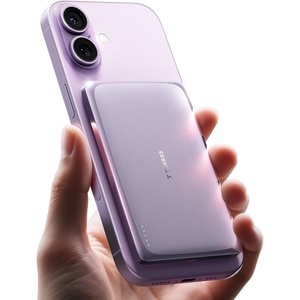 TORRAS MiniMag Pro Power Bank, Ultra Slim Semi Solid-State Portable Charger, Wireless 5,000mAh Magnetic Battery Pack, Fast Charging, Travel Essential for iPhone 17/16/15/14/13/12, Infinite Grey(Purple)