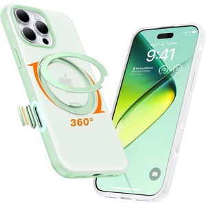 TORRAS O3 Fitness for iPhone 16 Pro Case Magnetic Stand, Fit for MagSafe, 360 Rotatable Stable Stand, Camera Control Button, Military-Grade Shockproof, Slim & Sleek, Mint Green Translucent(Mint Green)