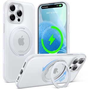 TORRAS O3 Fitness for iPhone 16 Pro Case Magnetic Stand, Fit for MagSafe, 360 Rotatable Stable Stand, Camera Control Button, Military-Grade Shockproof, Slim & Sleek, Mint Green Translucent(Glacier White)