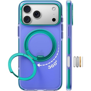 TORRAS O3 Hue for iPhone 17 Pro Max Case,4X Military-Grade Air Drop Protection with Shockproof Airbag Bumper,360 Magnetic Stand Compatible with MagSafe Phone Case,Colorblock Aesthetic,Indigo Blue(Indigo Blue)