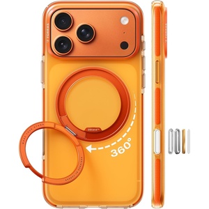 TORRAS O3 Hue for iPhone 17 Pro Max Case,4X Military-Grade Air Drop Protection with Shockproof Airbag Bumper,360 Magnetic Stand Compatible with MagSafe Phone Case,Colorblock Aesthetic,Indigo Blue(Golden Citrus)