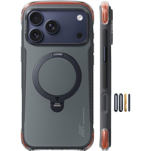 TORRAS Ostand Q3 Air Pro for iPhone 17 Pro Case, 360 Magnetic Stand, Fit for MagSafe, Dual Airbag Protection, Anti-Slip Shockproof Phone Case for iPhone 17 Pro, White(Black)