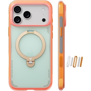 TORRAS Ostand Q3 Air for iPhone 16 Pro Max Case with 360 Magnetic Stand, Fit for MagSafe, Military Grade Drop Tested, Camera Control Button, Shockproof Phone Case for iPhone 16 Pro Max 6.9″, Black(Blush Sage)