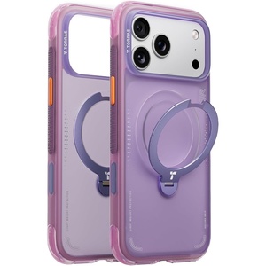 TORRAS Ostand Q3 Air for iPhone 16 Pro Max Case with 360 Magnetic Stand, Fit for MagSafe, Military Grade Drop Tested, Camera Control Button, Shockproof Phone Case for iPhone 16 Pro Max 6.9″, Black(Violet Surge)