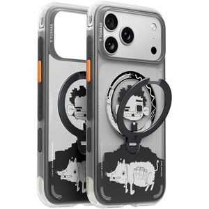 TORRAS Ostand Q3 Air for iPhone 16 Pro Max Case with 360 Magnetic Stand, Fit for MagSafe, Military Grade Drop Tested, Camera Control Button, Shockproof Phone Case for iPhone 16 Pro Max 6.9″, Black(Dawnbreak Guard)