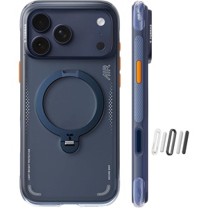 TORRAS Ostand Q3 Air for iPhone 16 Pro Max Case with 360 Magnetic Stand, Fit for MagSafe, Military Grade Drop Tested, Camera Control Button, Shockproof Phone Case for iPhone 16 Pro Max 6.9″, Black(Midnight Blue)