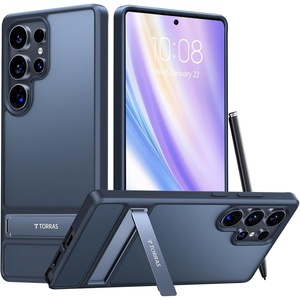 TORRAS Ostand Q3 VegSkin for Samsung Galaxy S26 Ultra Case Leather, 360 Magnetic Stand, Fit for MagSafe, Premium Vegan Leather Case for S26 Ultra Case, Microfiber Lining, Amethyst Purple(Black)