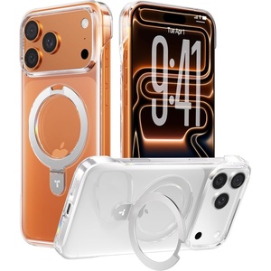 TORRAS Ostand Slim for iPhone 17 Pro Max Case Clear, Upgraded Magnetic Stand, Fit for MagSafe, Frameless with Thin Open-Edge Fit, Minimalist Phone Case for iPhone 17 Pro Max, 6.9”, Drop Protection(Clear)