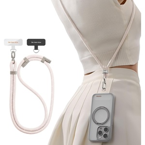 TORRAS Phone Lanyard Crossbody with 2 Phone Tabs, Adjustable Anti Theft Phone Strap for All Phones, Premium Metal Buckles, Skin-Friendly, Universal Cell Phone Neck lanyard for Travel Essentials, Black(4-beige)
