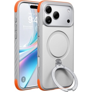 TORRAS Q3 Rugged for iPhone 17 Pro Max Case with 360 Magnetic Stand, [Tough 7X Mil-Grade Protection] Fit for MagSafe, [Anti-Slip Grippy Sides] Camera Control Button,Microfiber Lining, Deep Blue(2-Sandstone Gray)