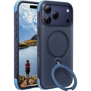 TORRAS Q3 Rugged for iPhone 17 Pro Max Case with 360 Magnetic Stand, [Tough 7X Mil-Grade Protection] Fit for MagSafe, [Anti-Slip Grippy Sides] Camera Control Button,Microfiber Lining, Deep Blue(1-Deep Blue)