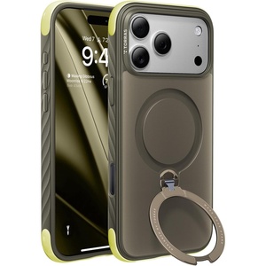 TORRAS Q3 Rugged for iPhone 17 Pro Max Case with 360 Magnetic Stand, [Tough 7X Mil-Grade Protection] Fit for MagSafe, [Anti-Slip Grippy Sides] Camera Control Button,Microfiber Lining, Deep Blue(3-Moss Green)