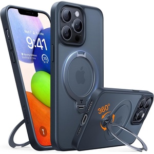 TORRAS Q3 Spin for iPhone 13 Pro Max Case, 360 Magnetic Stand, Fit for Magsafe, Fit for Magsafe, Military Grade Shockproof Phone Case with Kickstand, Black