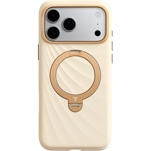 TORRAS Q3 Wind for iPhone 17 Pro Max Case Liquid Silicone, Fit for MagSafe, 360 Spin Magnetic Stand, Soft Grip, Camera Control, Protective Phone Case for iPhone 17 Pro Max Case, Cream Glow(Cream Glow)
