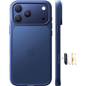 TORRAS Shockproof for iPhone 17 Pro Max Case with Camera Control Button, [12FT Military Grade Drop Protection] Enhanced Grip & Soft Touch Translucent Slim 17 Pro Max Case [3 colors Buttons], Deep Blue(Deep Blue)