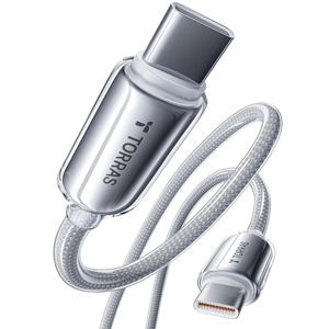 TORRAS USC C to USB C Cable (60W 6ft), Military Grade Tested USB C Charger Cable Fast Charge for iPhone 15 Pro Max Plus, Samsung S24/23, MacBook Air Pro 2020, iPad Pro/Air/Mini (Pearl White)(White)