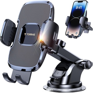 TORRAS Ultra-Durable Phone Holders for Your Car【96+LBS Strongest Suction】 Car Phone Holder Mount, Safety Certs Cell Phone Car Mount Truck for Dashboard Windshield Vent for iPhone 17 16 15 14 Pro Max(Black)