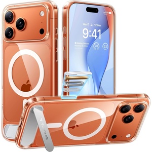 TORRAS Upgraded Magnetic & Stand for iPhone 14 Pro Case [Military Grade Drop Tested] [Compatible with MagSafe] Slim Thin Light Frosted Case for iPhone 14 Pro Phone Case Professional (6.1″), Black(Clear-17 Pro)