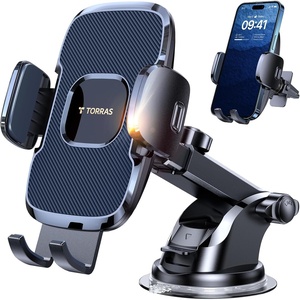 TORRAS【96+LBS Strongest Suction Ultra-Durable Cell Car Phone Holder Mount | Patent & Safety Certs, Fits Large Phones & Thick Cases, Extra Sticky Grip, Airbag Clamp, Temp-Resistant, All Road Conditions(Navy Blue)