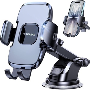 TORRAS【96+LBS Strongest Suction Ultra-Durable Cell Car Phone Holder Mount | Patent & Safety Certs, Fits Large Phones & Thick Cases, Extra Sticky Grip, Airbag Clamp, Temp-Resistant, All Road Conditions(Gray)