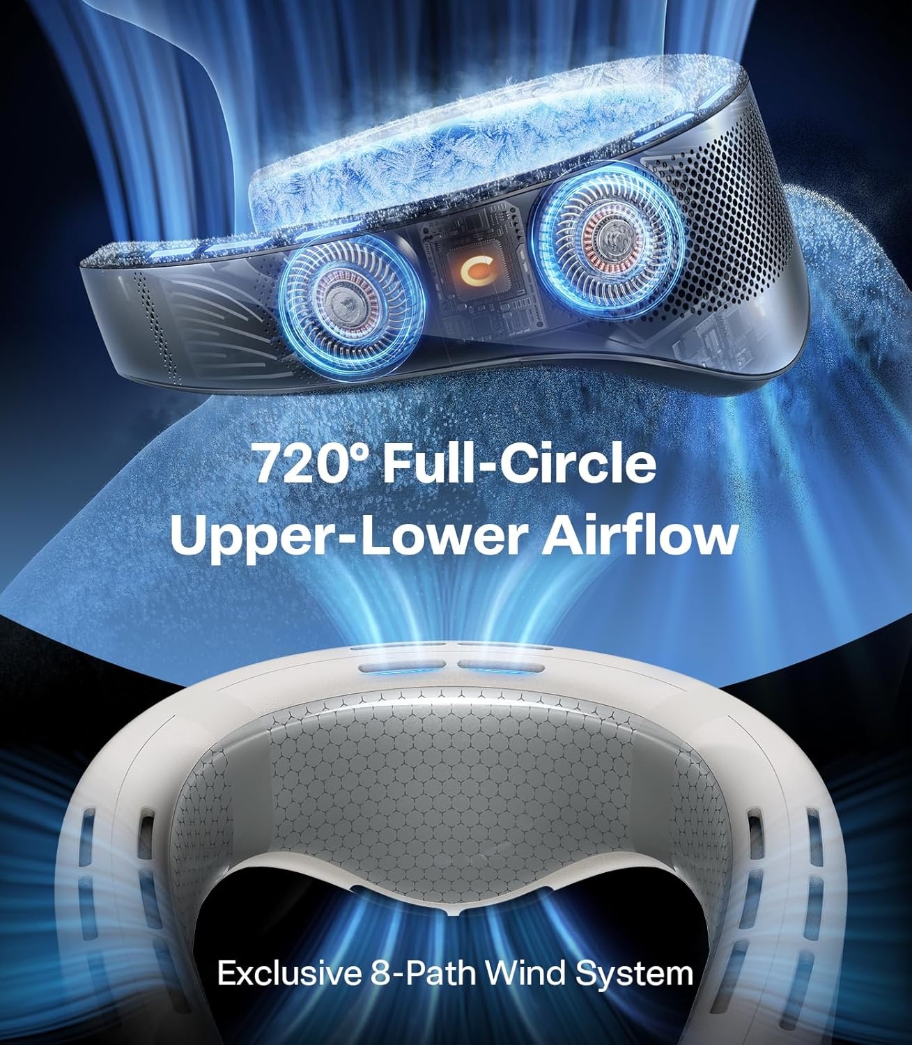 image:imageTORRAS COOLiFY 2025 Cyber AI Neck Air Conditioner Ultimate Immersive Cooling Portable Neck Fan No1 Coolest amp Max Cooling Are Neck Fans that Blow Cold Air 6000 mah Rechargeable for GiftIvory