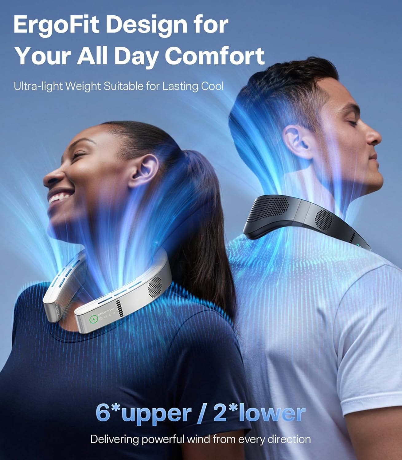 image:imageTORRAS COOLiFY 2025 Cyber AI Neck Air Conditioner Ultimate Immersive Cooling Portable Neck Fan No1 Coolest amp Max Cooling Are Neck Fans that Blow Cold Air 6000 mah Rechargeable for GiftIvory